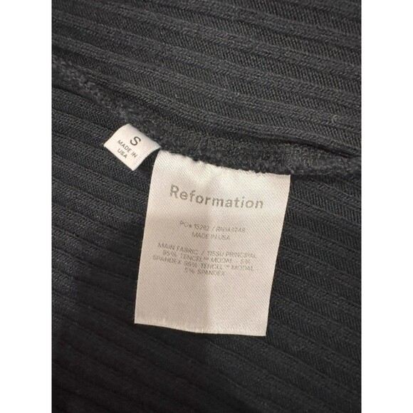 Reformation Womens S Black Knot Pull On Stretch Ribbed Front Slit Maxi Skirt - Picture 4 of 7